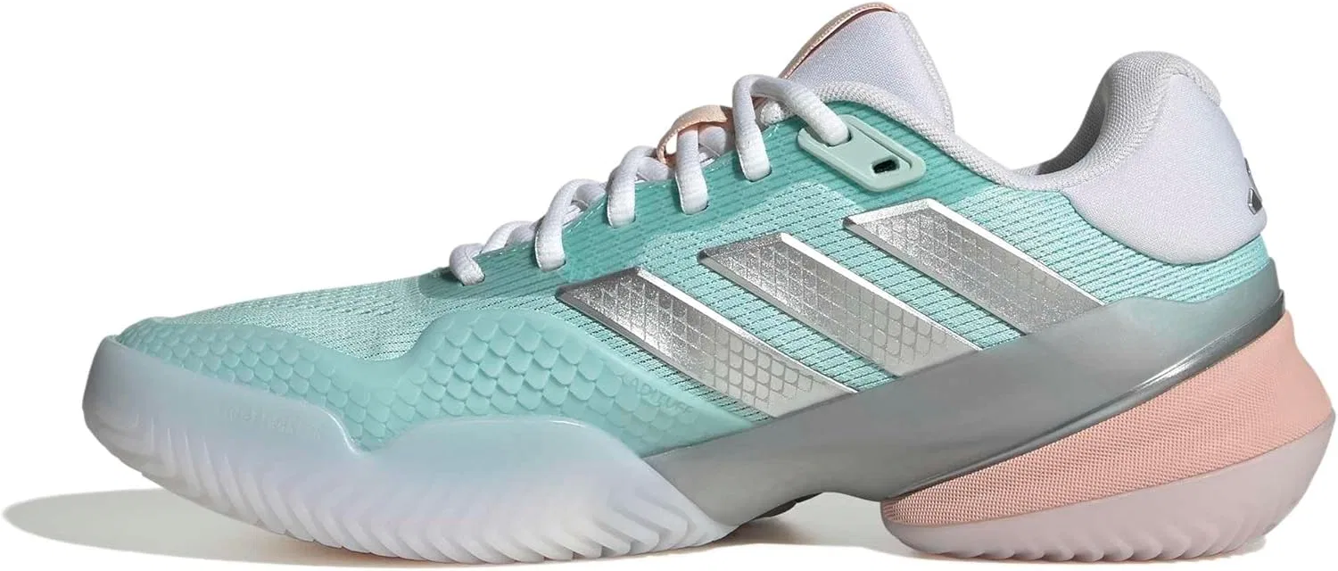 Кроссовки теннисные Adidas Barricade 14, цвет Semi Flash Aqua/Silver Metallic/Blush Pink