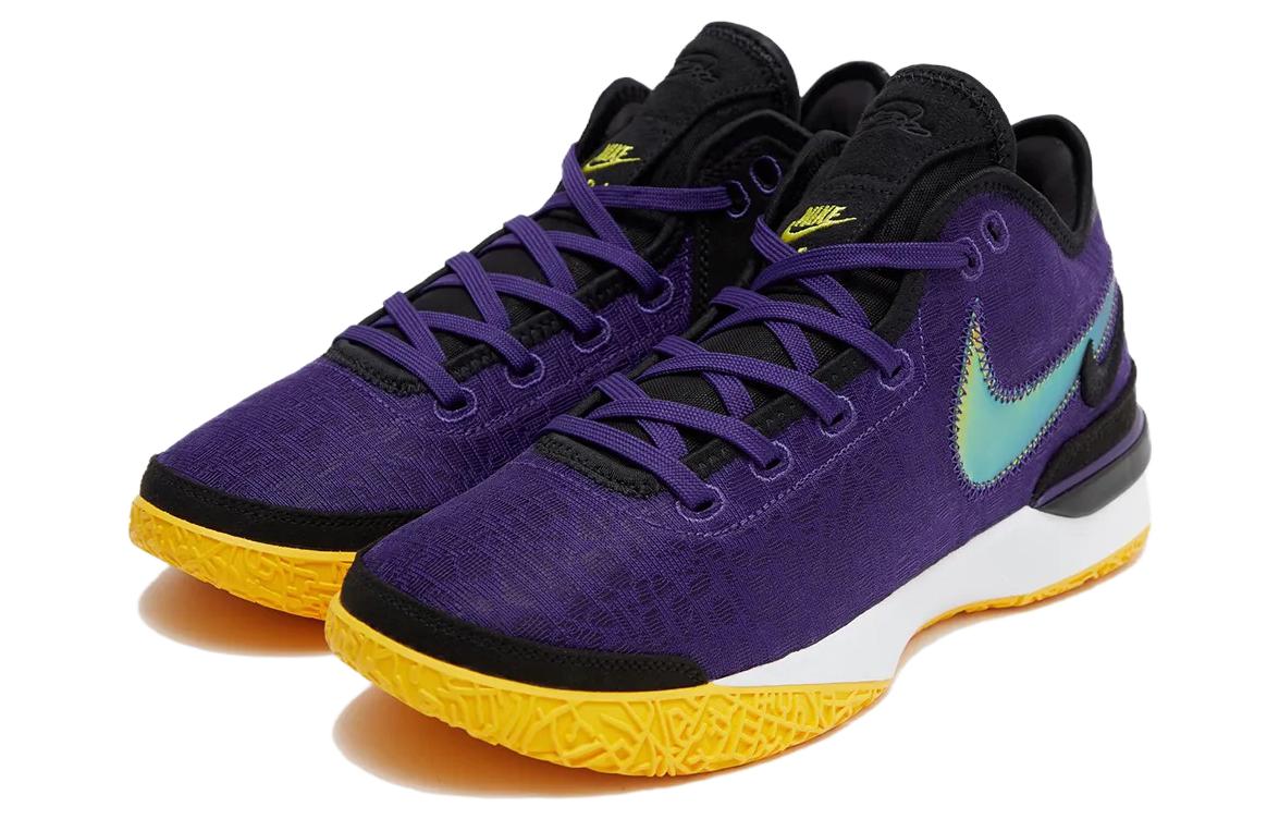Футболка Zoom LeBron Nxxt Gen 'Lakers' Nike, фиолетовая желтая — фото 2