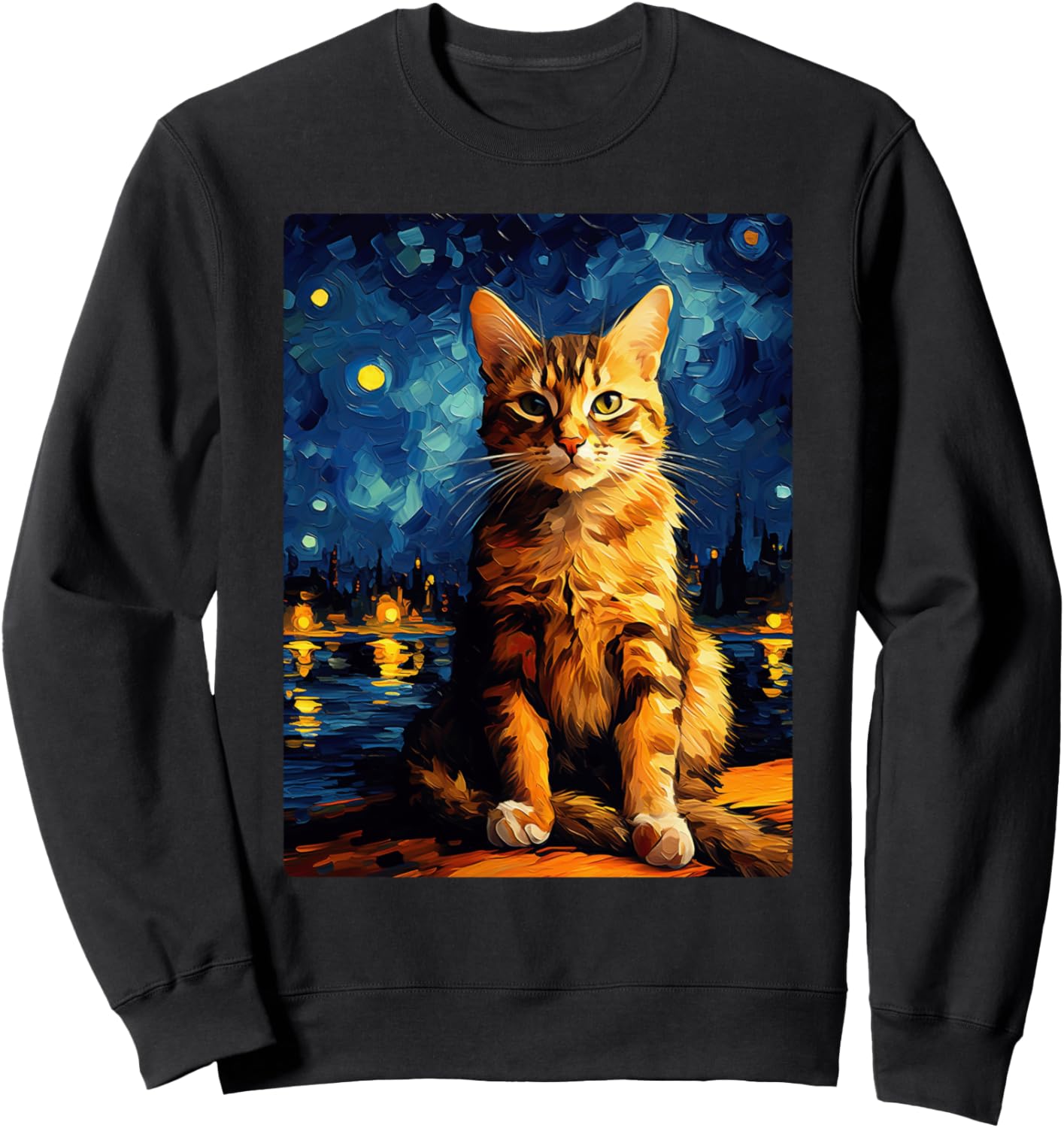 

Толстовка с принтом в виде портрета кошки, милый котенок, черная Oil Print Animals