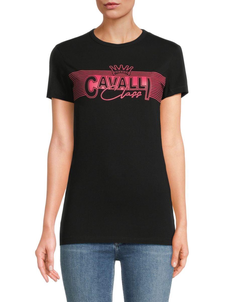 

Футболка с логотипом Roberto Cavalli, черный