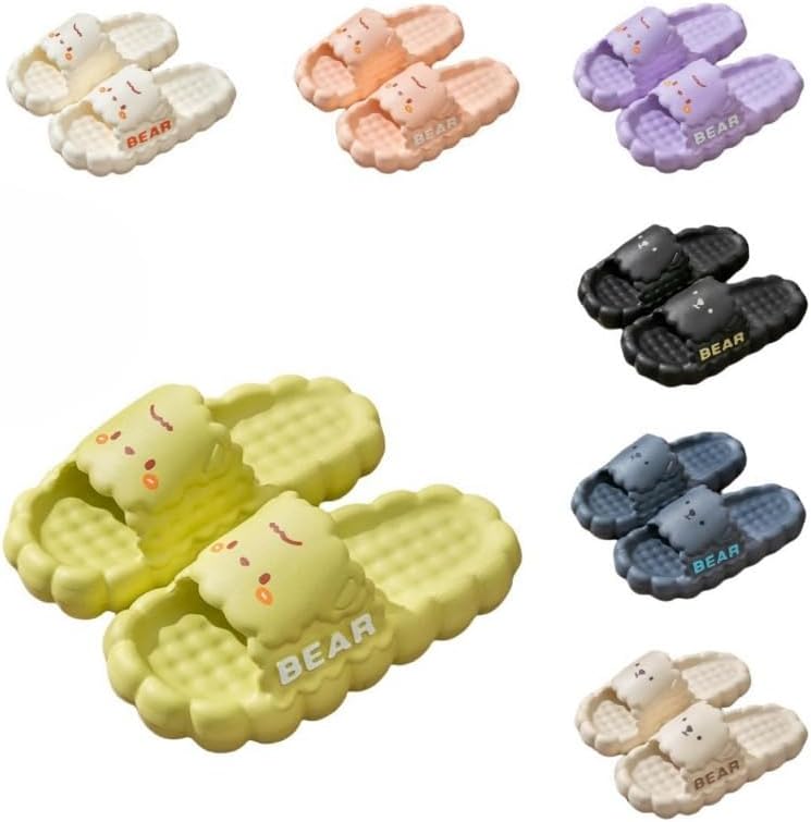 

Женские тапочки ALBIVA с милым медвежонком, летние, мягкая подошва, нескользящие сандалии для дома и улицы, кавайные подарки для женщин и мужчин, светло-зеленый