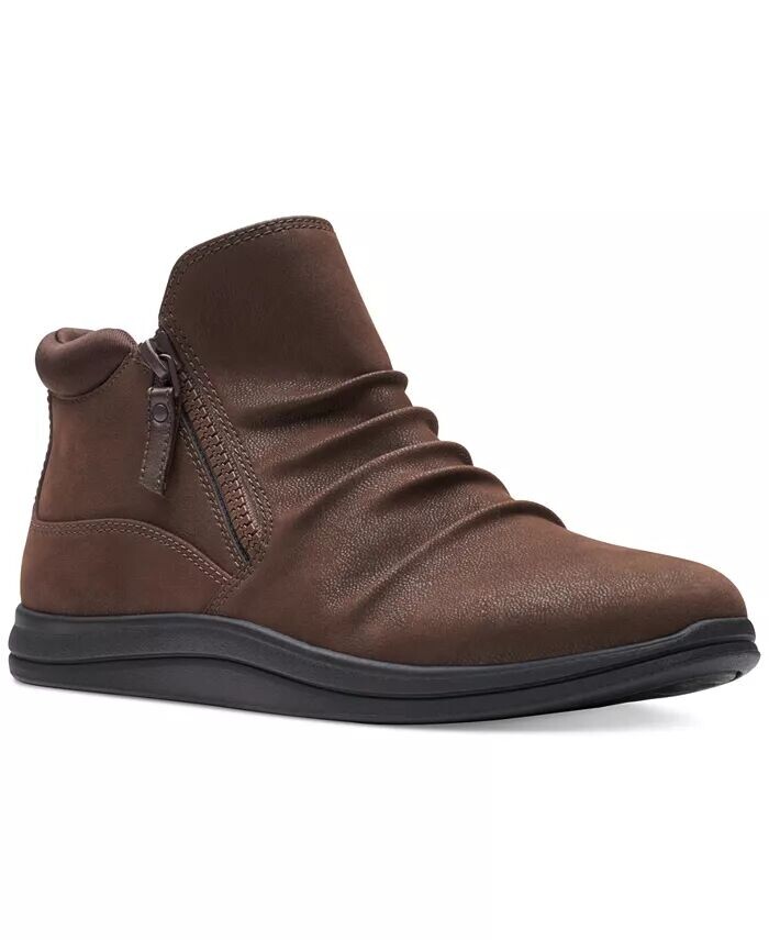 Женские ботильоны Breeze Range со сборками до щиколотки Clarks, коричневый