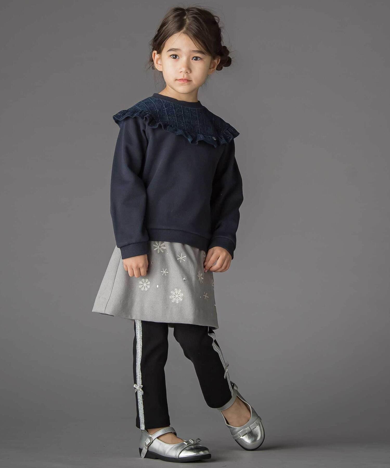 Леггинсы с кружевной отделкой по бокам (95-150 см) BeBe Petits Pois Vert, Black