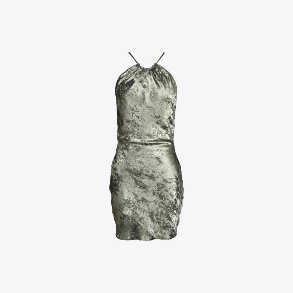 

Платье мини Mistress Rocks из ламе с бретелями и открытой спиной, золотой