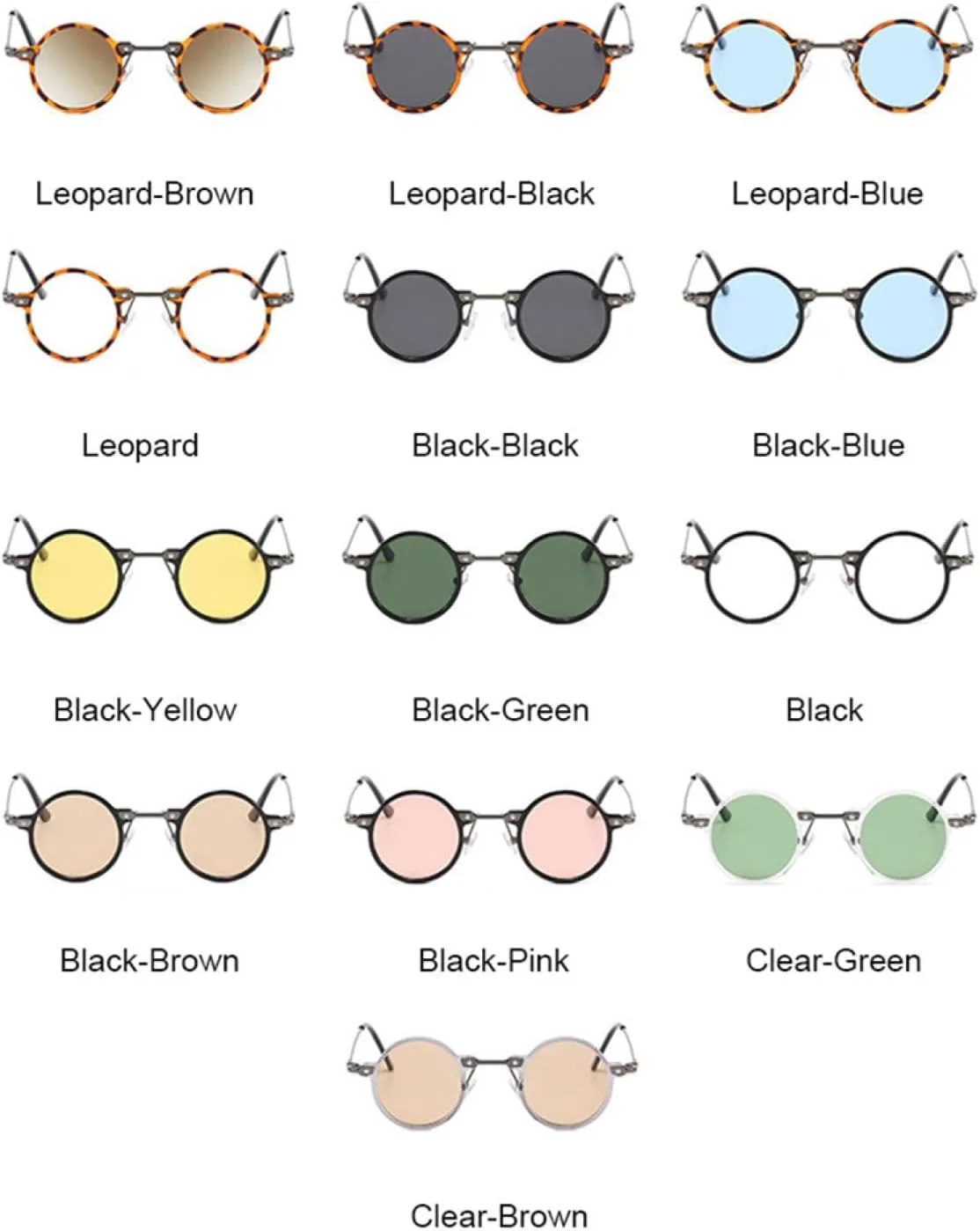 

Модные маленькие круглые солнцезащитные очки для женщин и мужчин с защитой от УФ-излучения UV400, из сплава, разноцветные, в винтажном стиле VFDHN, Leopard-blue