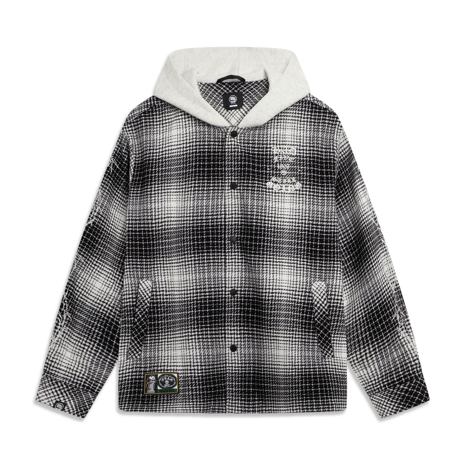 

LINING Куртка баскетбольная коллекционная мужская черно-белая клетчатая, Black/Beige White Plaid