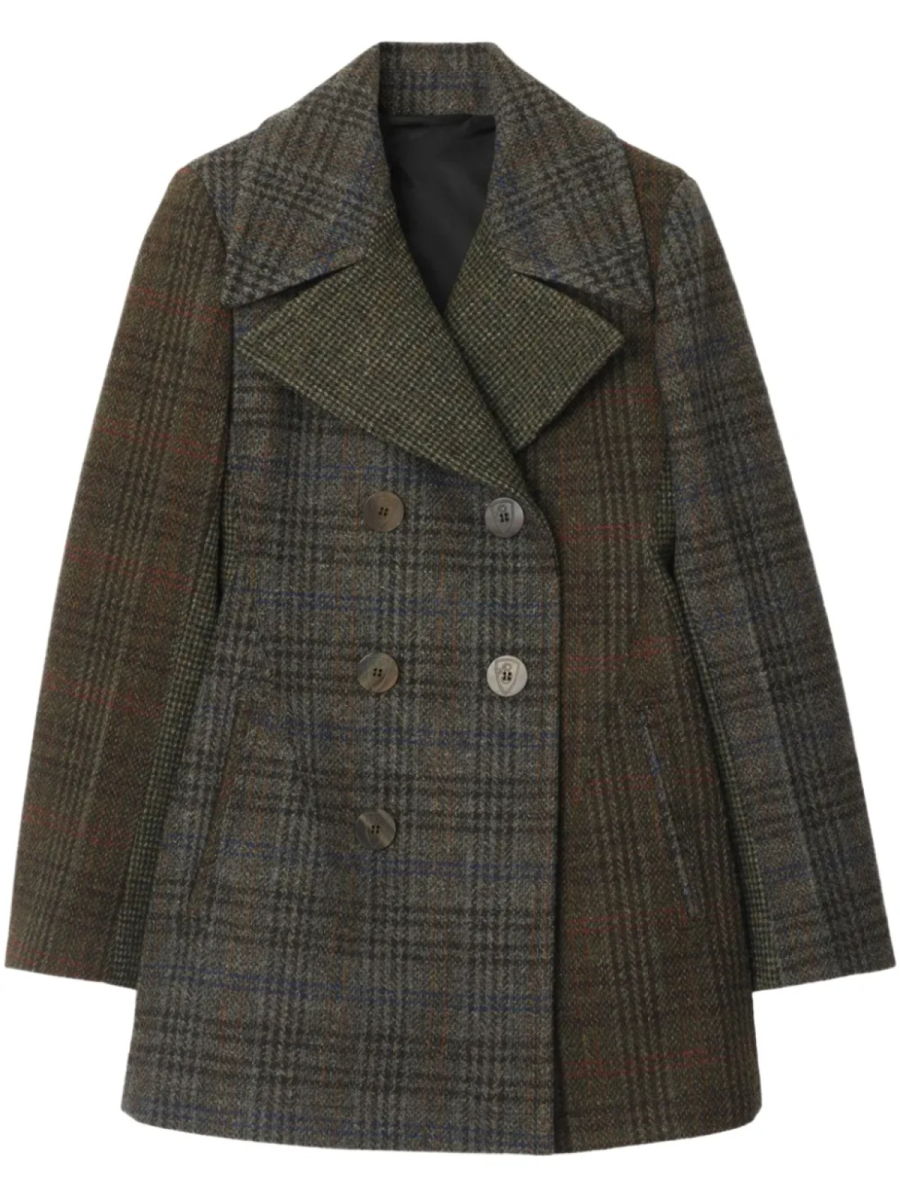 

Клетчатое пальто в технике пэчворк Burberry, коричневый