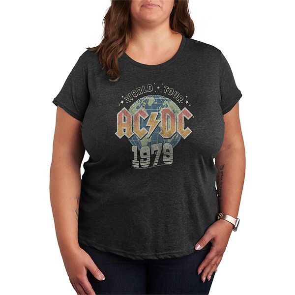 

Футболка с принтом AC/DC World Tour 1979, plus size Licensed Character, Heather Charcoal