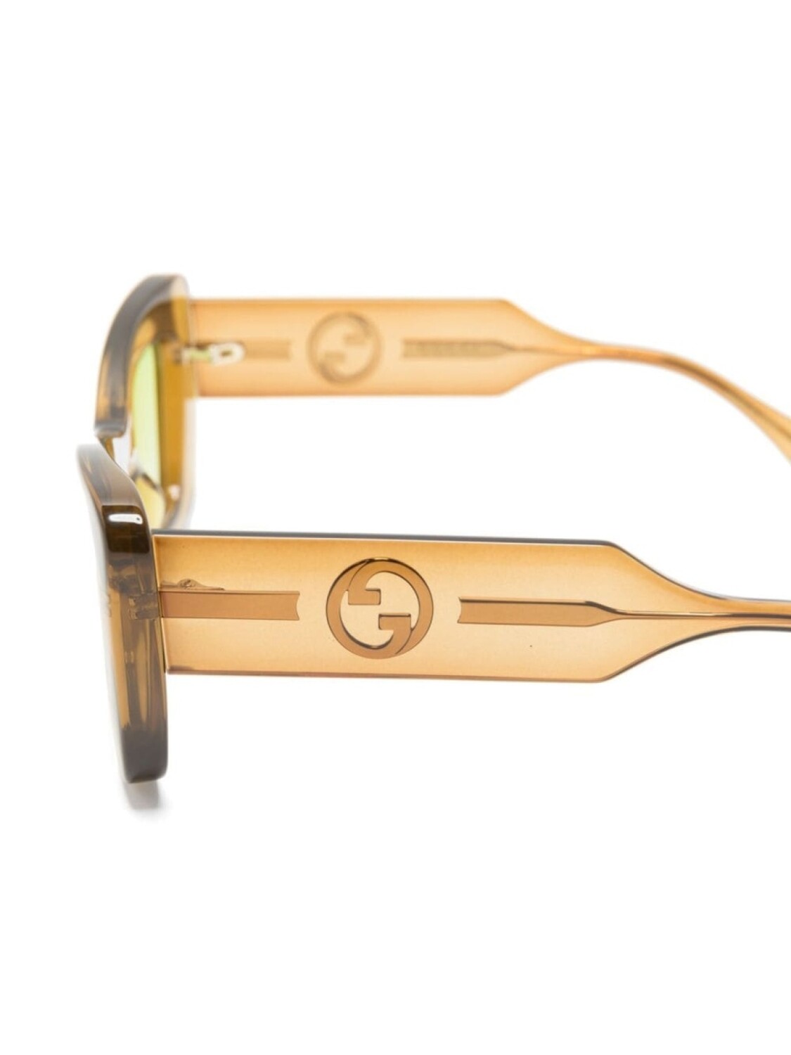 Gucci Eyewear солнцезащитные очки в прозрачной оправе, коричневый — фото 3