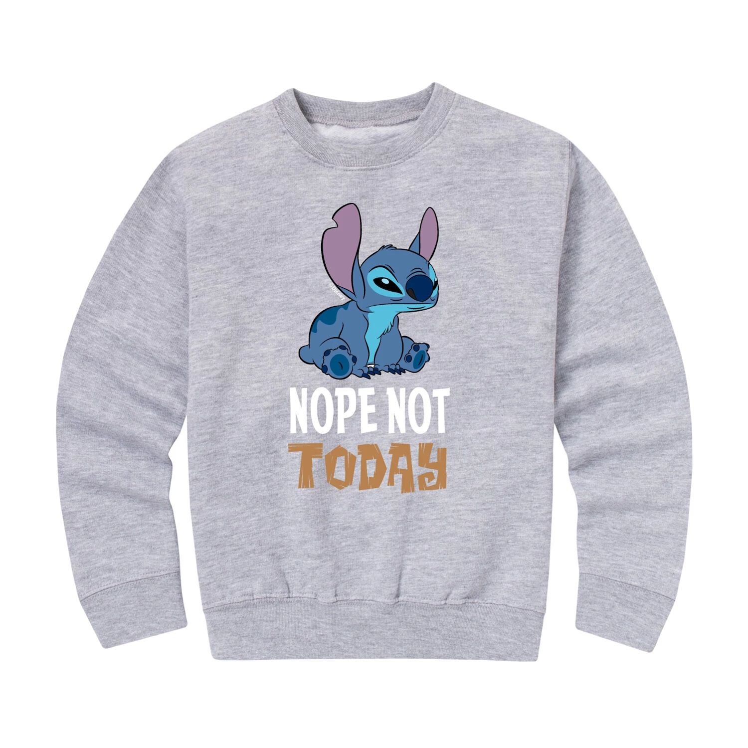 

Флисовый пуловер с рисунком Disney's Lilo & Stitch Not Today Disney, серый