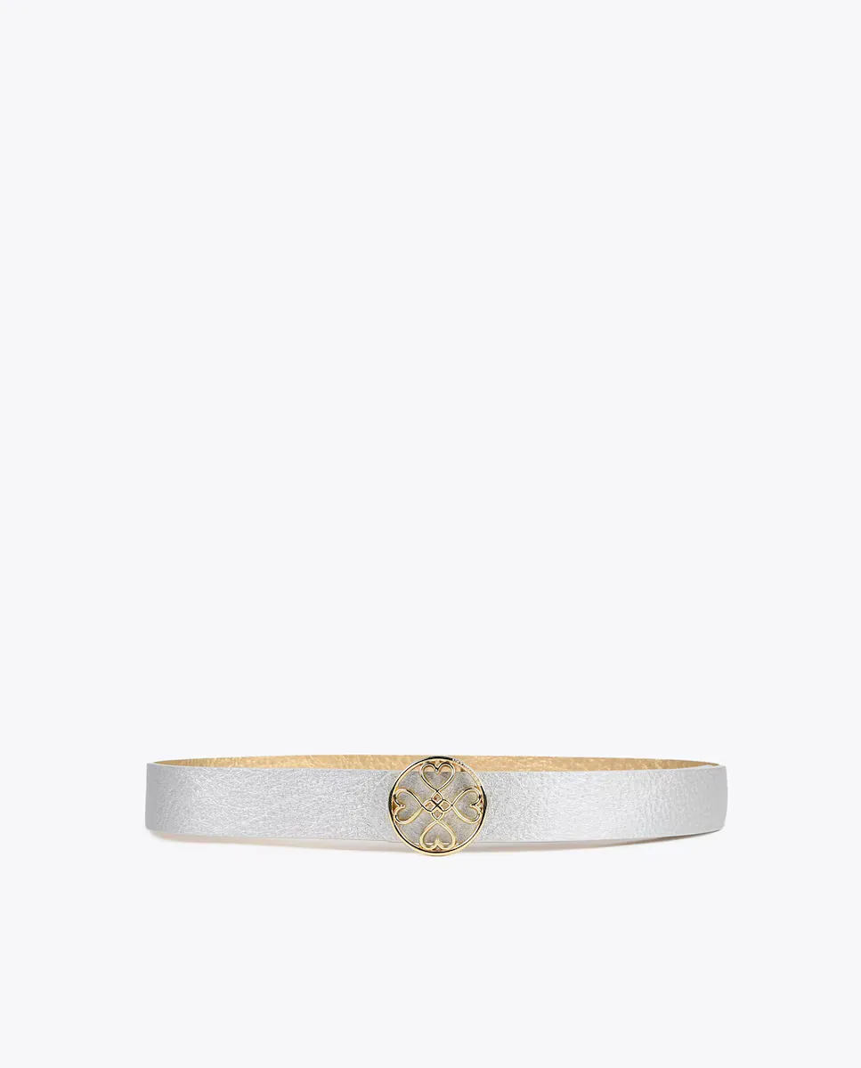 

Двусторонний женский ремень с логотипом Lola Casademunt, серебряный