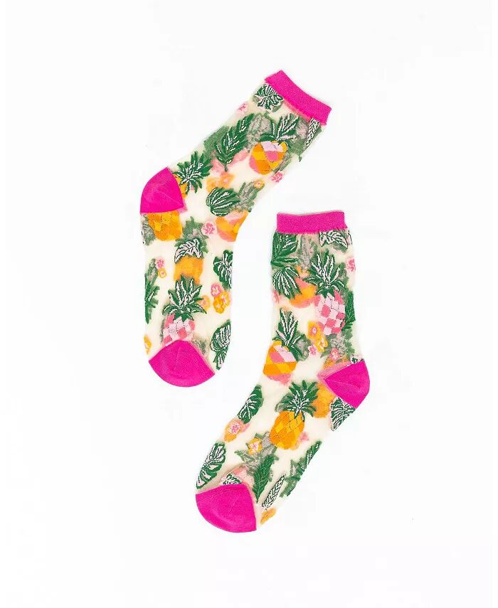

Женские прозрачные носки с тропическими ананасами Sock Candy