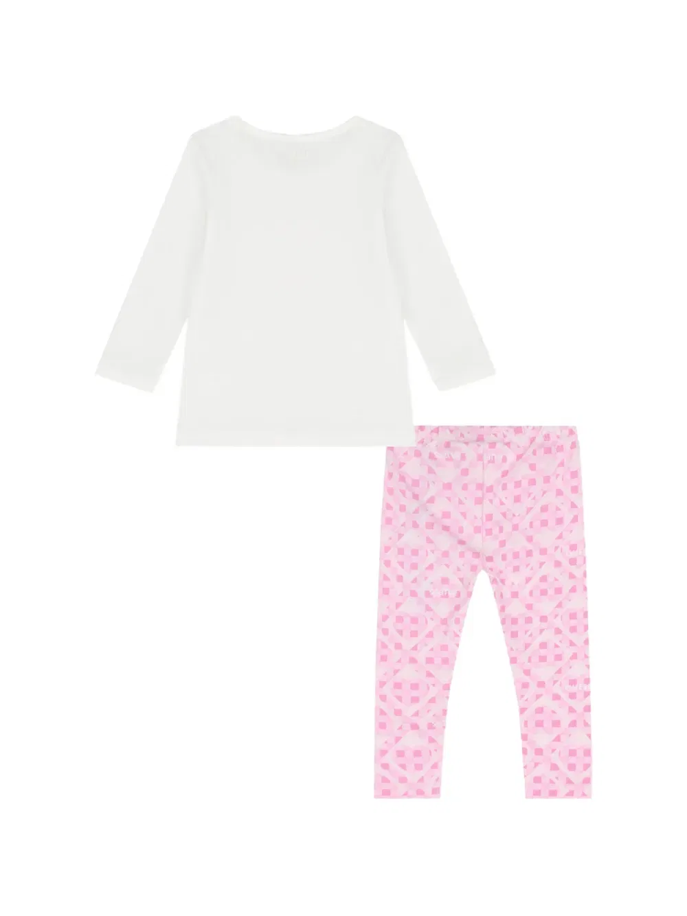 Комплект брюк с узором в виде сердечек Guess Kids, белый — фото 2