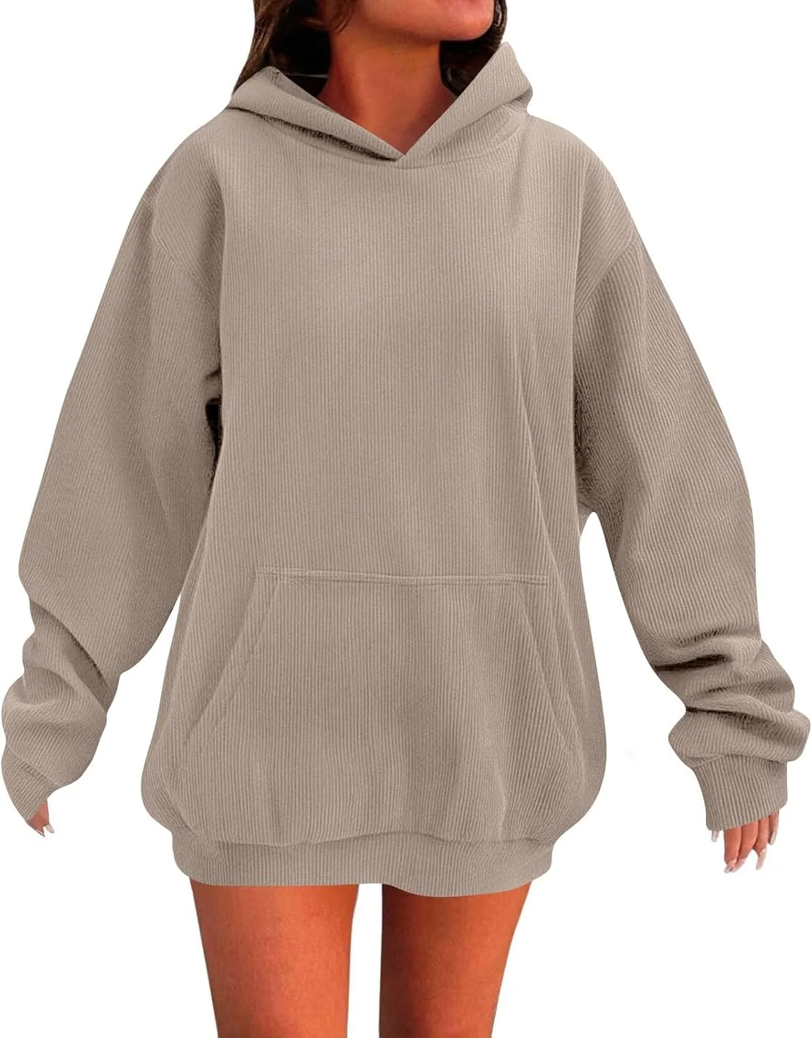 

Длинный худи для женщин с длинными рукавами, оверсайз, осень-зима 2025 FlekmanArt