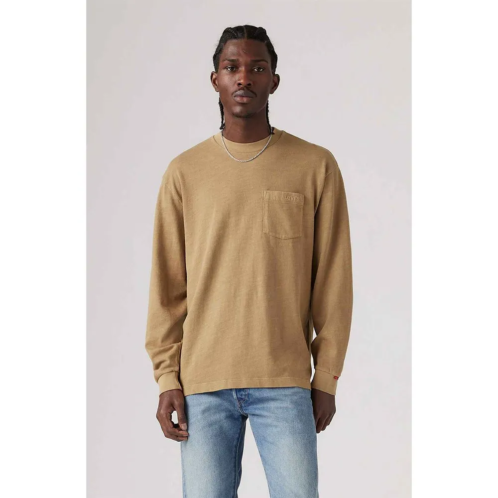 

Футболка Levi's Authentic Pkt long sleeve, коричневый