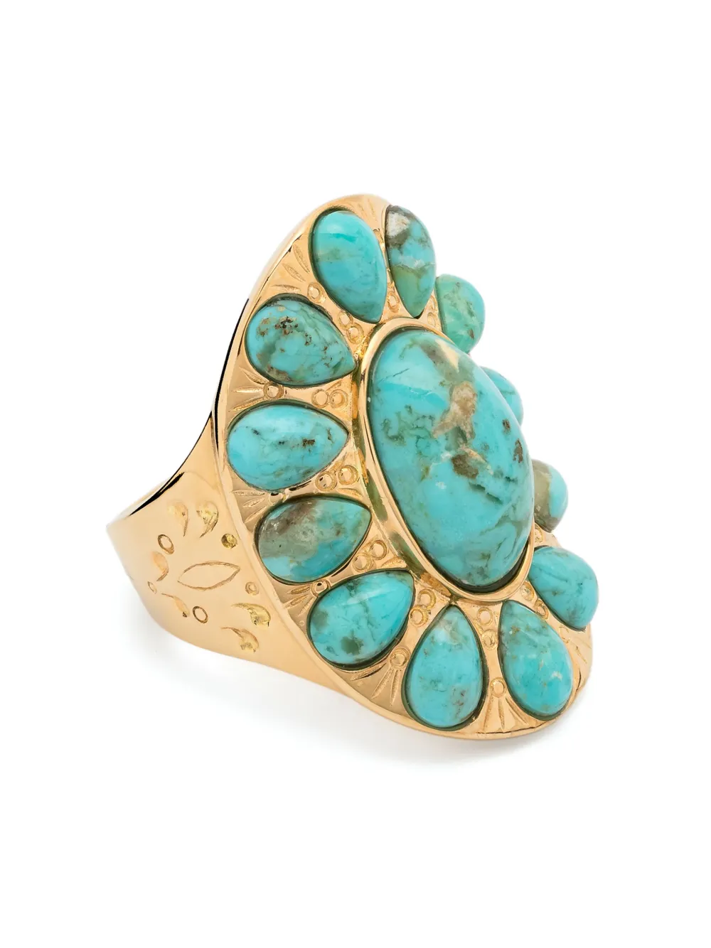 

Кольцо с бирюзой Aurelie Bidermann, золотой
