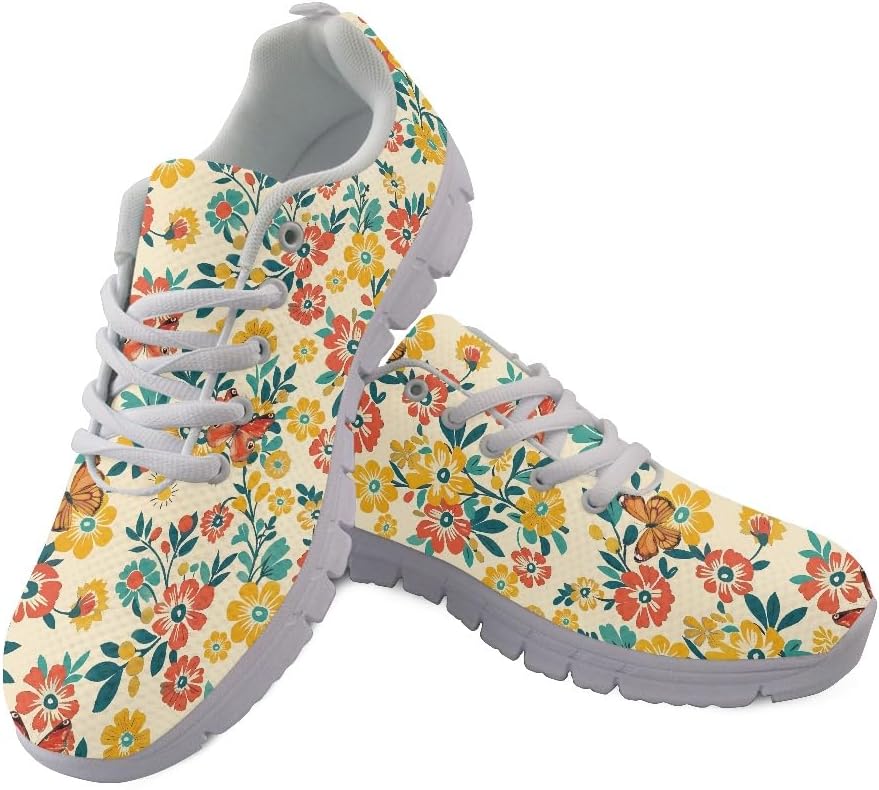

Кроссовки Micoklinlin для бега по дороге для женщин и мужчин, легкие спортивные кроссовки, удобные классические туфли для ходьбы, Flower Pattern Design a