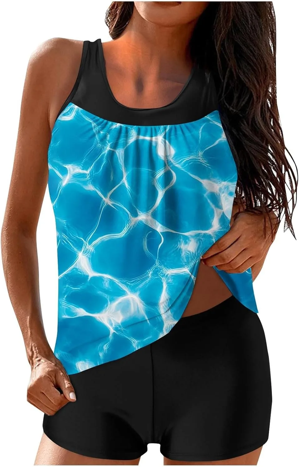 

Танкини для женщин с принтом, завышенная талия Furundly