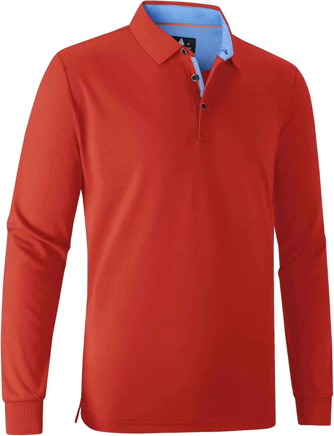 Мужские поло с длинным рукавом SWISSWELL, воротником, спортивные рубашки для гольфа, повседневная рабочая одежда, офисная одежда, ярко-красный — фото 2