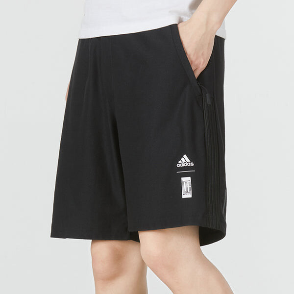 Шорты wj cl kn sh solid color breathable athleisure casual sports knit shorts black Adidas, мультиколор — фото 3