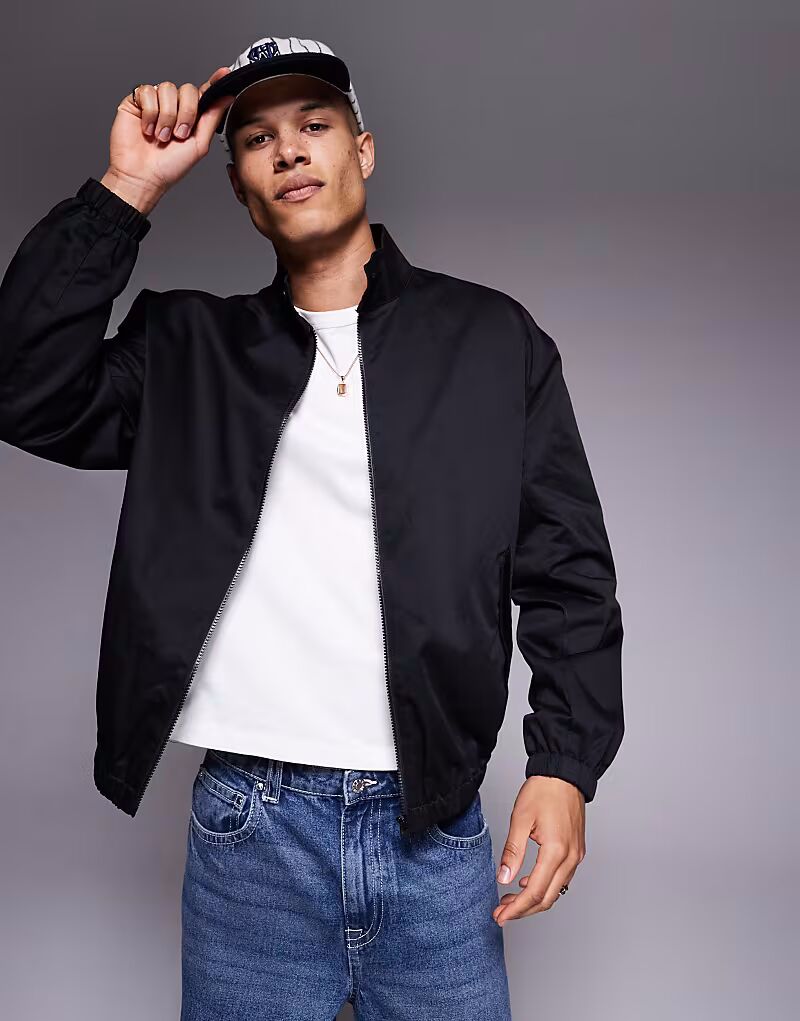 

Спортивная куртка свободного кроя ASOS DESIGN черного цвета