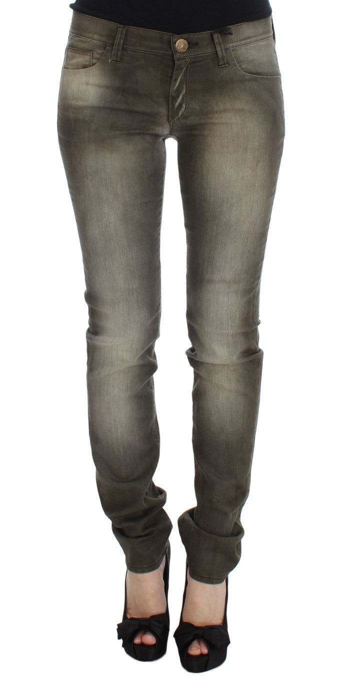 

Женские джинсы Ermanno Scervino Wash Cotton Blend Slim Fit, серый