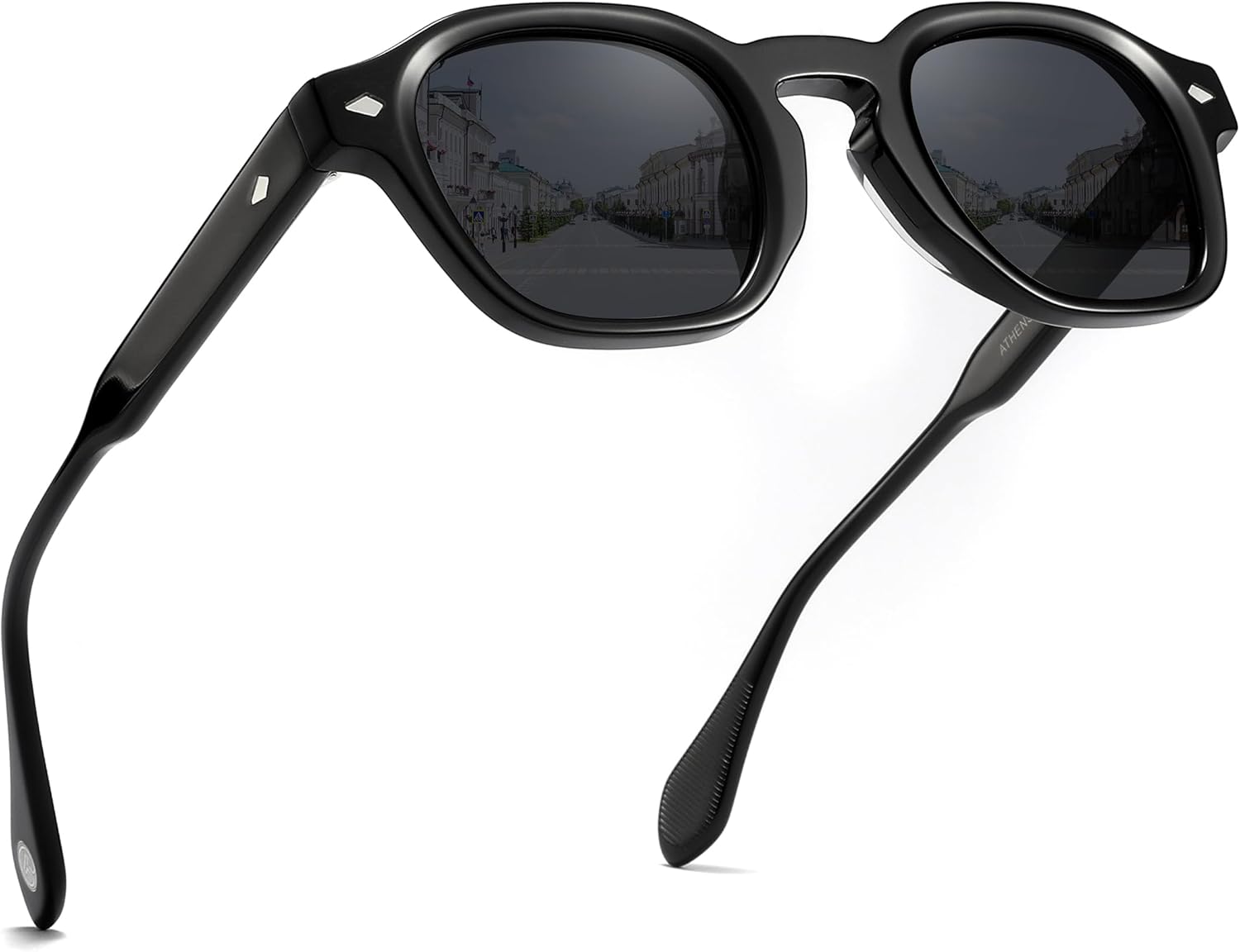 

Поляризованные солнцезащитные очки из ацетата для мужчин и женщин, HD-качество, антибликовое покрытие, защита от УФ-излучения и четкость изображения HD TACLOFT, C1 Black Frame With Grey Lens