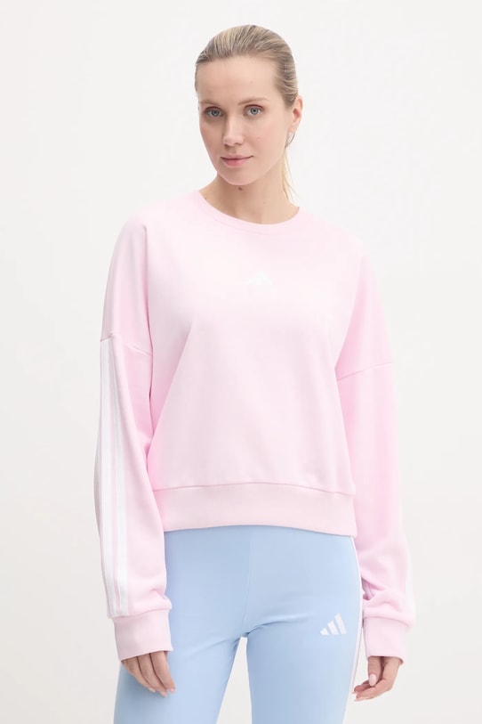 

Свитшот Adidas Essentials 3 Stripes French Terry, розовый