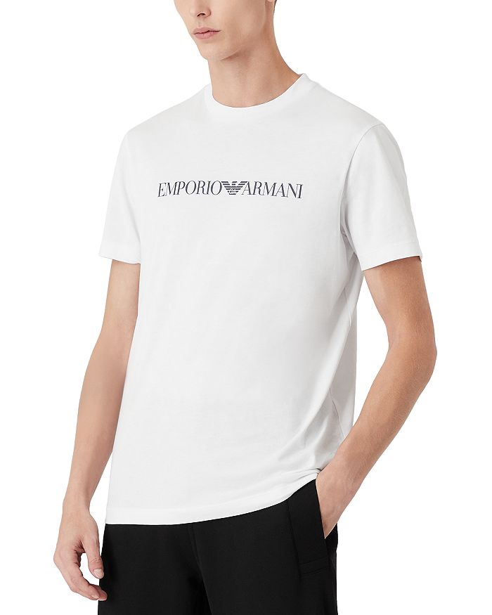 

Футболка Essential с логотипом из пима-хлопка Emporio Armani, белый