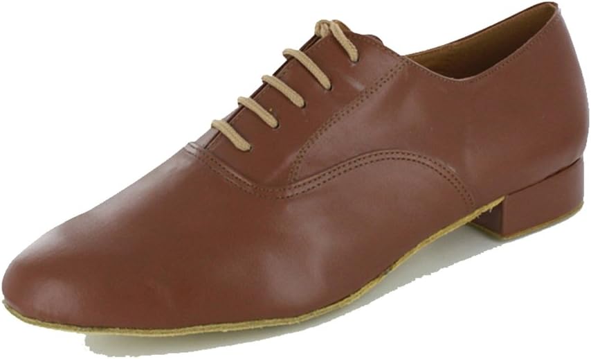 

Мужские стандартные классические танцевальные туфли с закрытым носком на шнуровке для социальной, сальсы, танго, джаза, румбы, бальных, латинских и современного танца Mgm-Joymod, коричневый