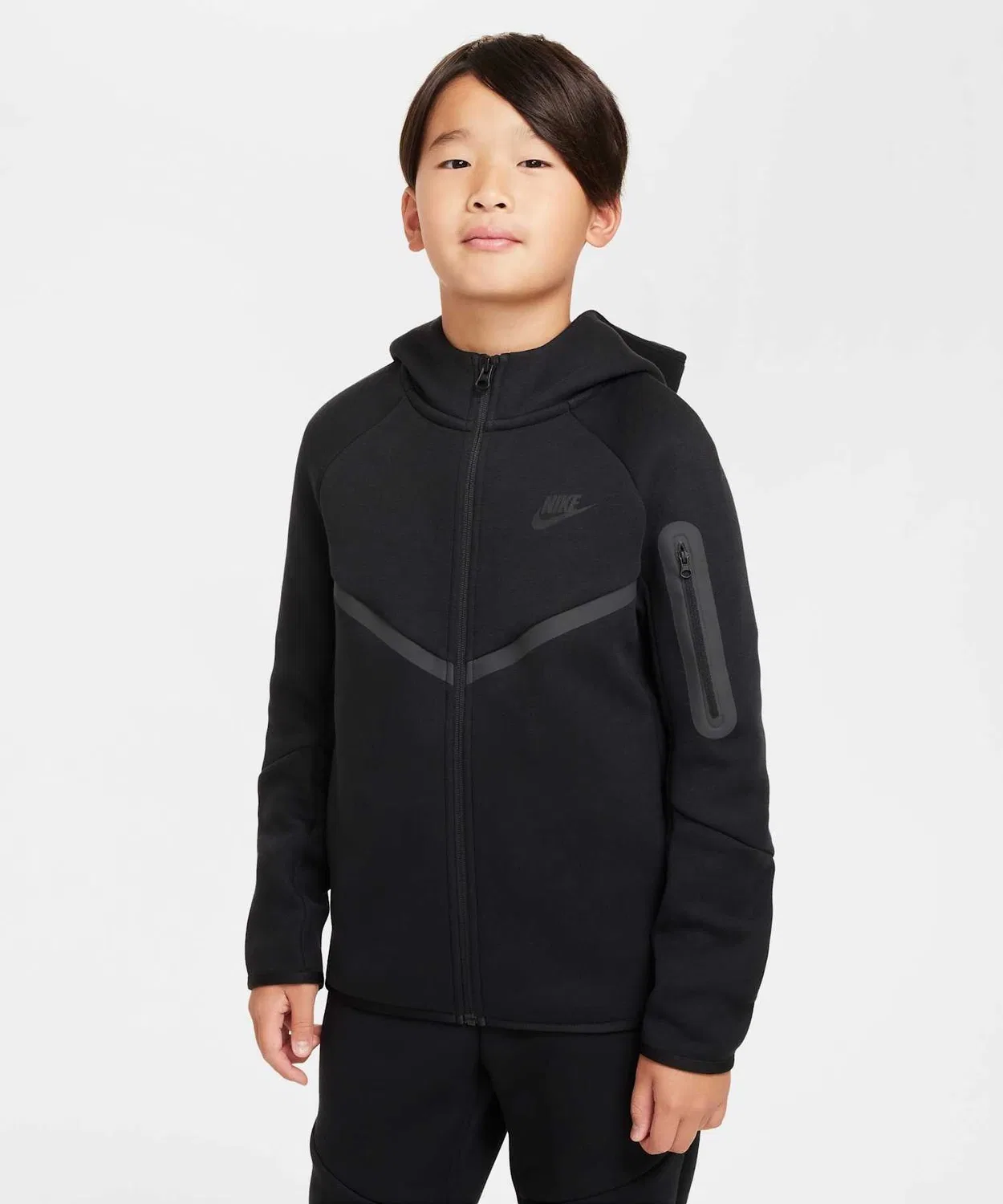 Детская куртка Nike Sportswear Tech Fleece Full-Zip Hoodie, чёрный