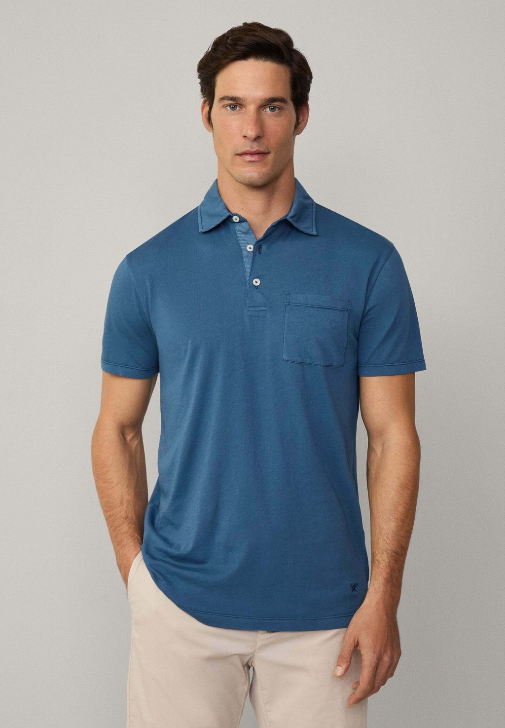 

Рубашка поло Hackett London, цвет Dark Denim Blue