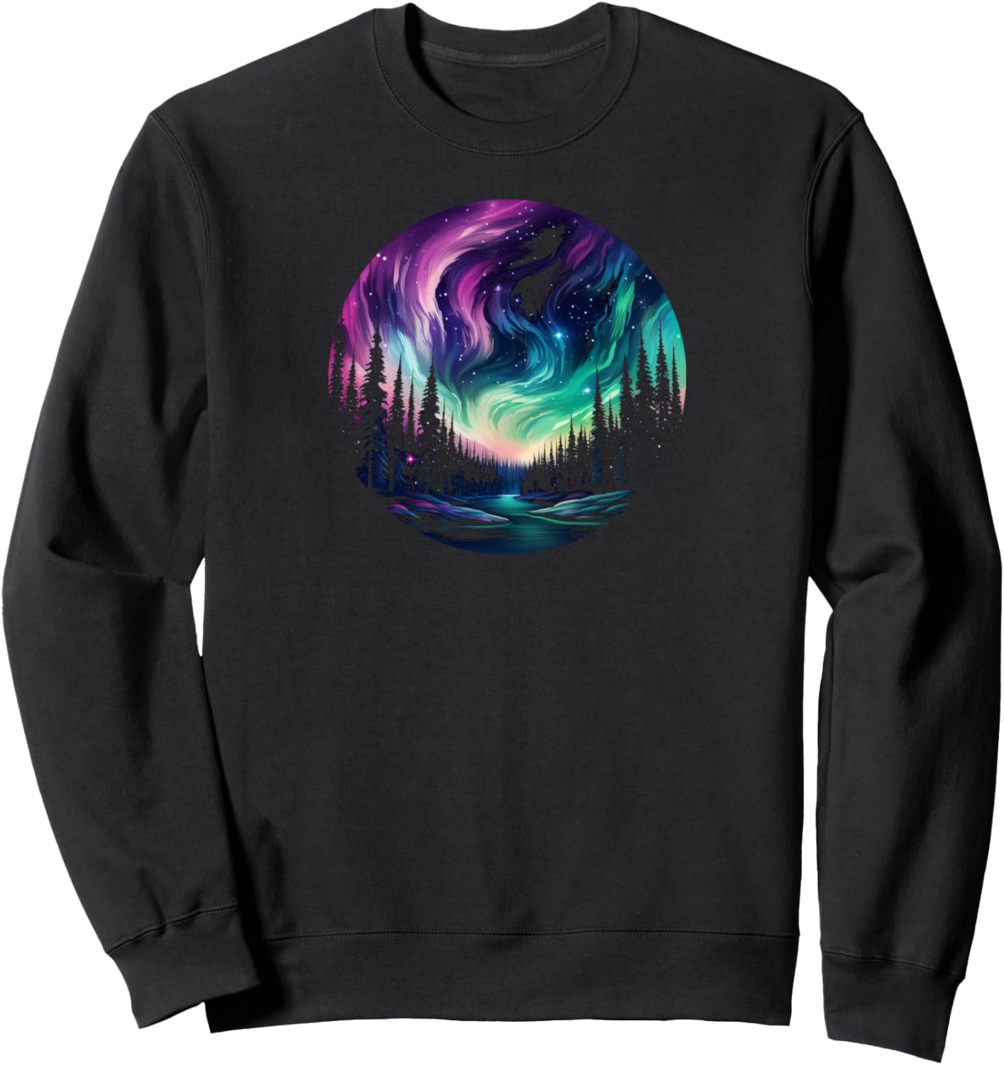 

Северное сияние, ночное небо, толстовка с изображением северного сияния Northern Lights, черный