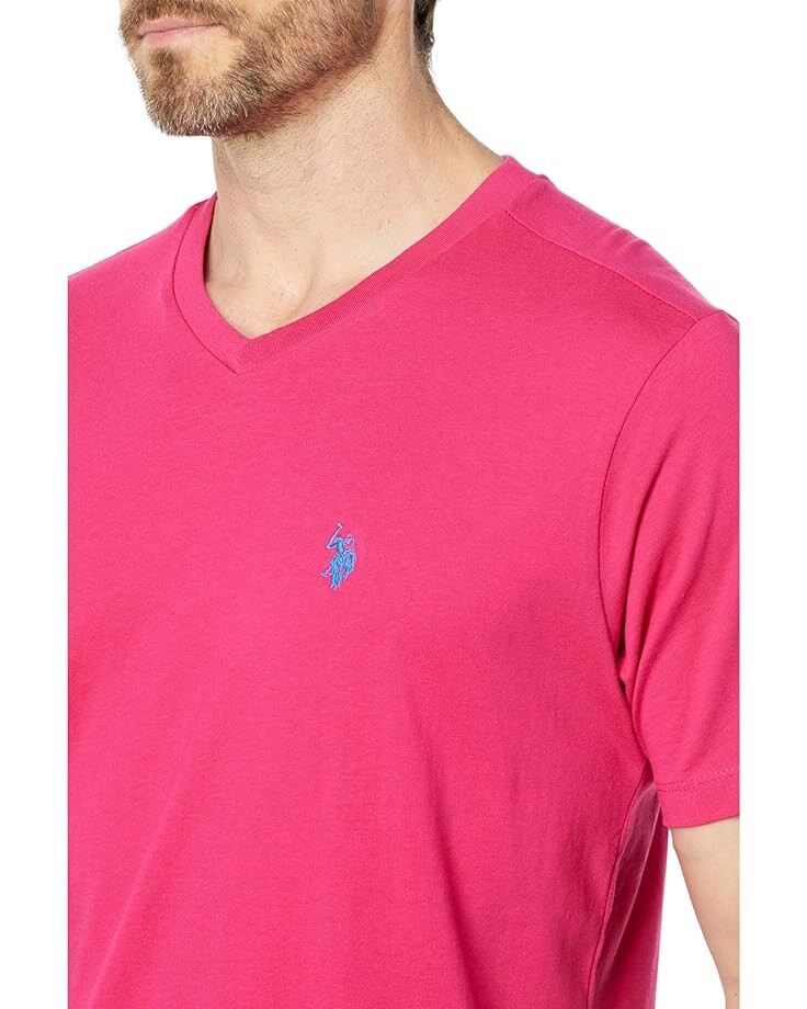 

Футболка U.S. POLO ASSN. V-Neck Tee, цвет Pink Peacock