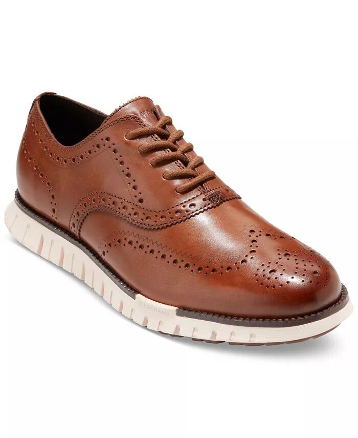 

Мужские оксфорды ZERØGRAND Remastered со шнуровкой и кончиками крыльев Cole Haan, коричневый