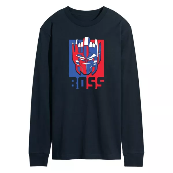

Мужская футболка с длинным рукавом Transformers Op Boss с принтом Licensed Character, синий