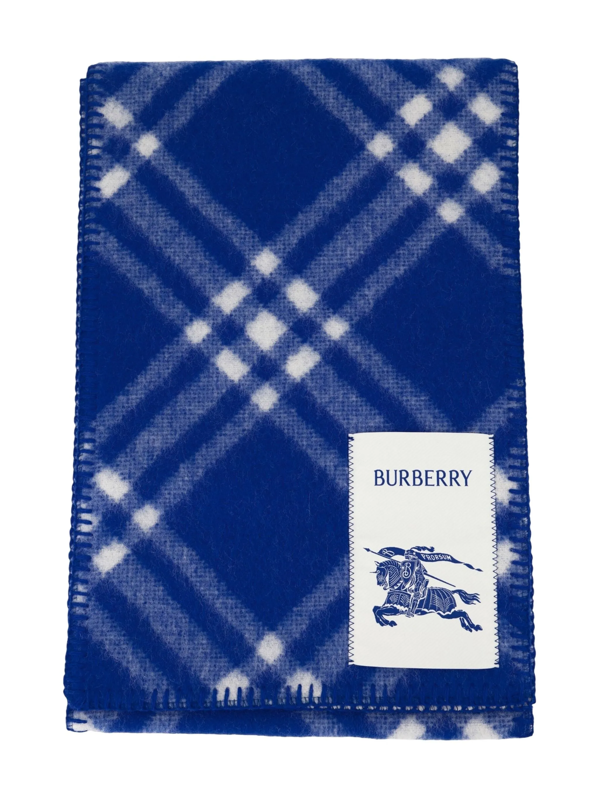 

Шерстяной шарф в клетку Burberry, синий