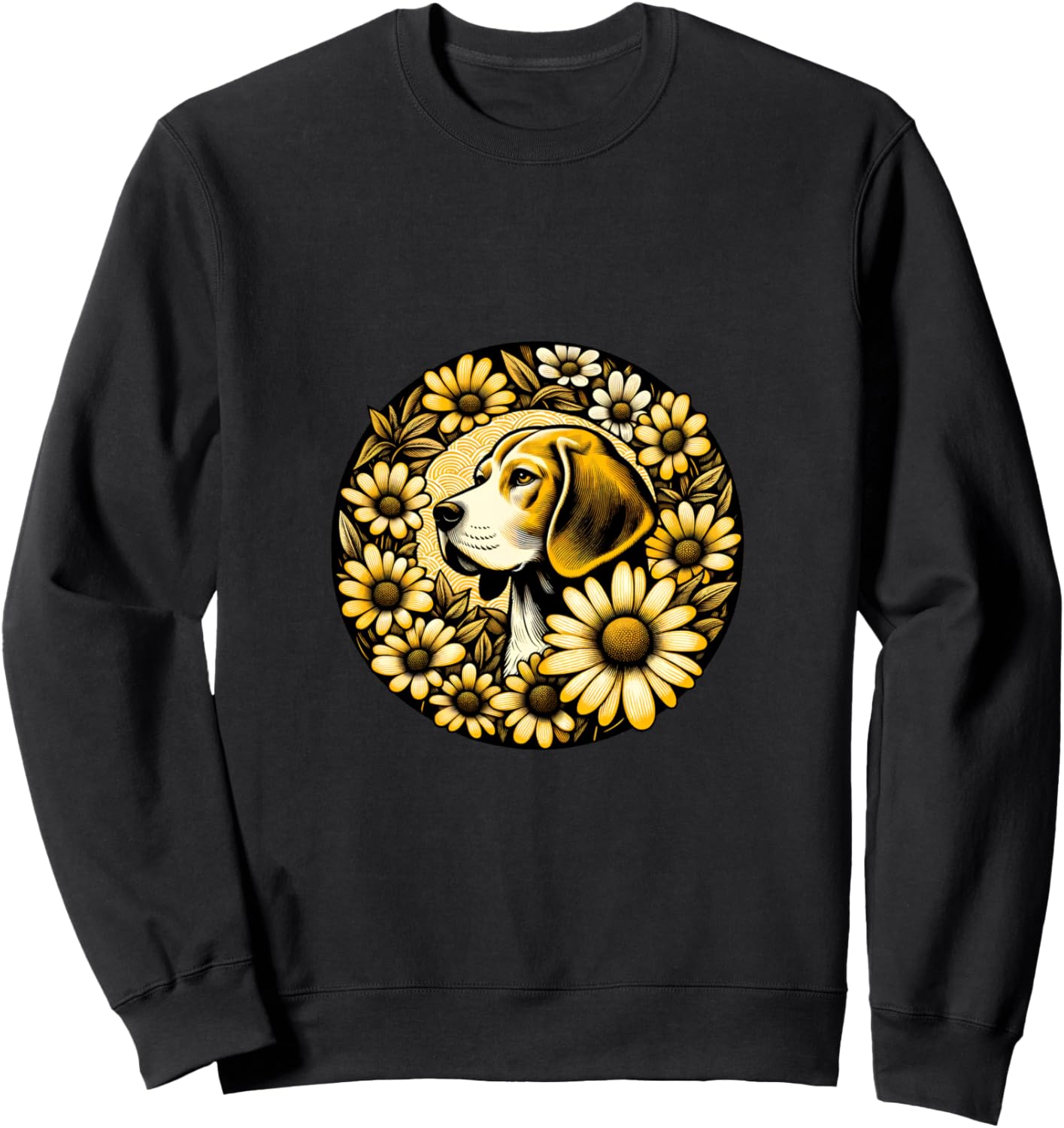 

Футболка с цветочным рисунком бигля, для любителей собак, с изображением ромашек Beagle Snugg, черный