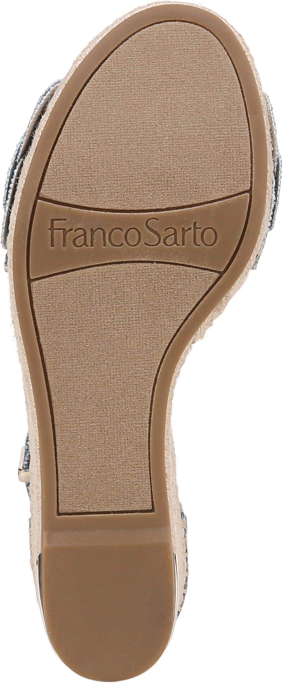 Сандалии Franco Sarto Clemens Raffia Espadrille Wedge Heel Sandals, цвет Denim Blue Flower — фото 3