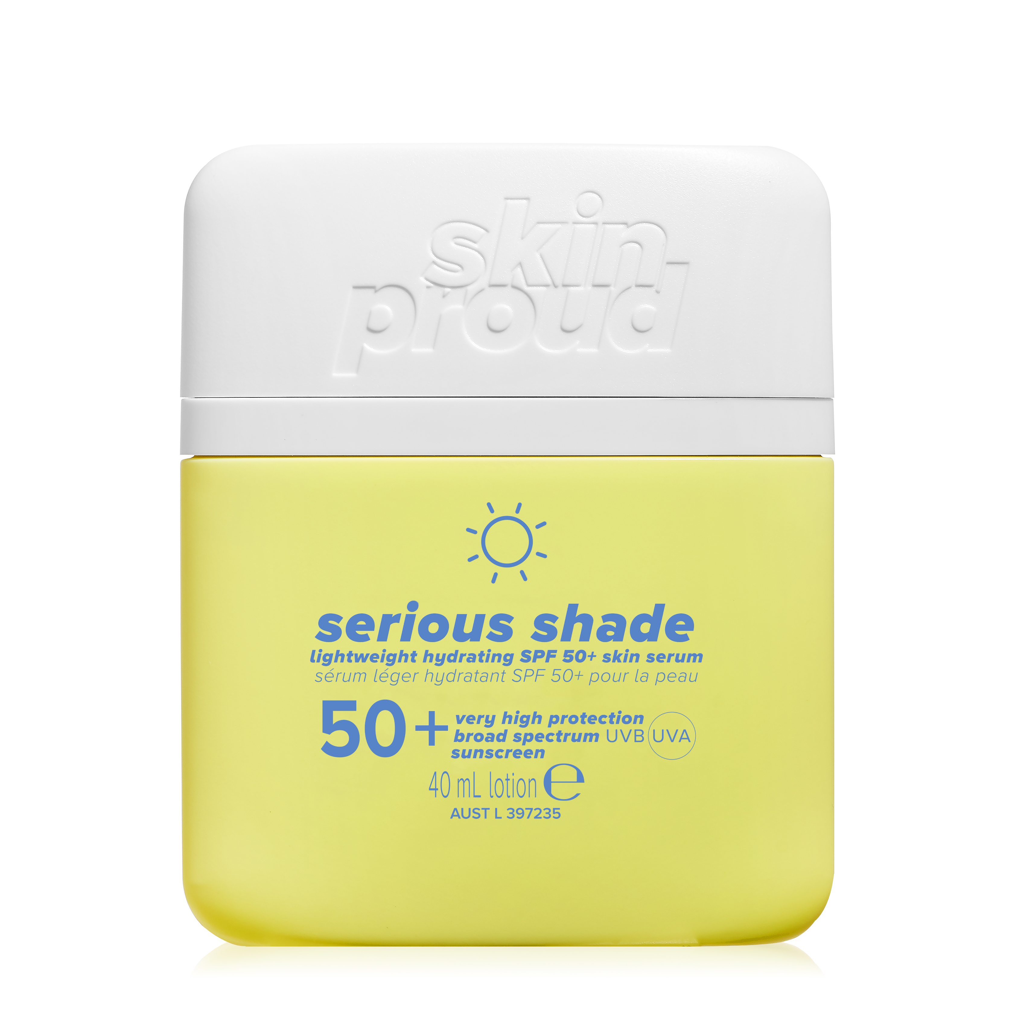 

Увлажняющий лосьон для лица с SPF 50+ serious shade spf50+ Skin Proud, 40 мл