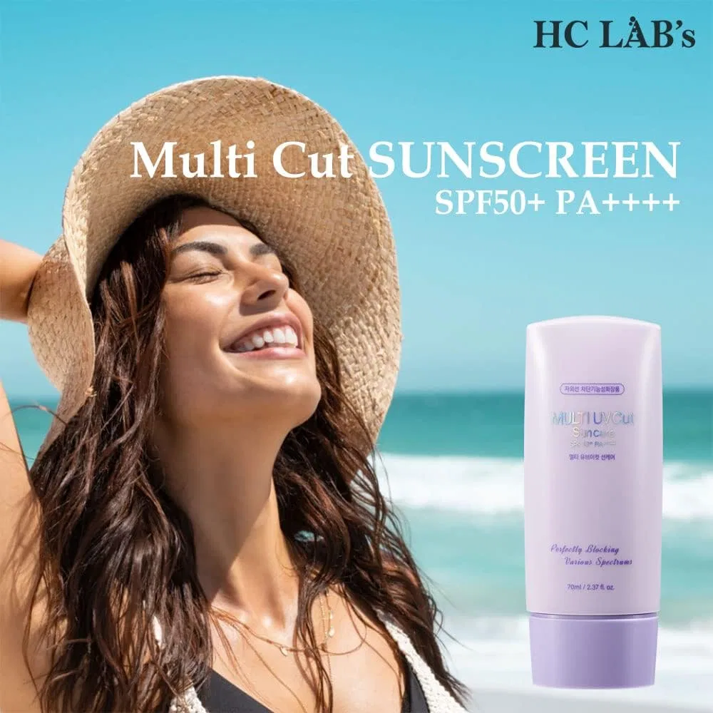Солнцезащитный крем-сыворотка HC LAB'S Multi UV Cut Sunscreen SPF50+ PA+++, 70 мл, фиолетовый — фото 2