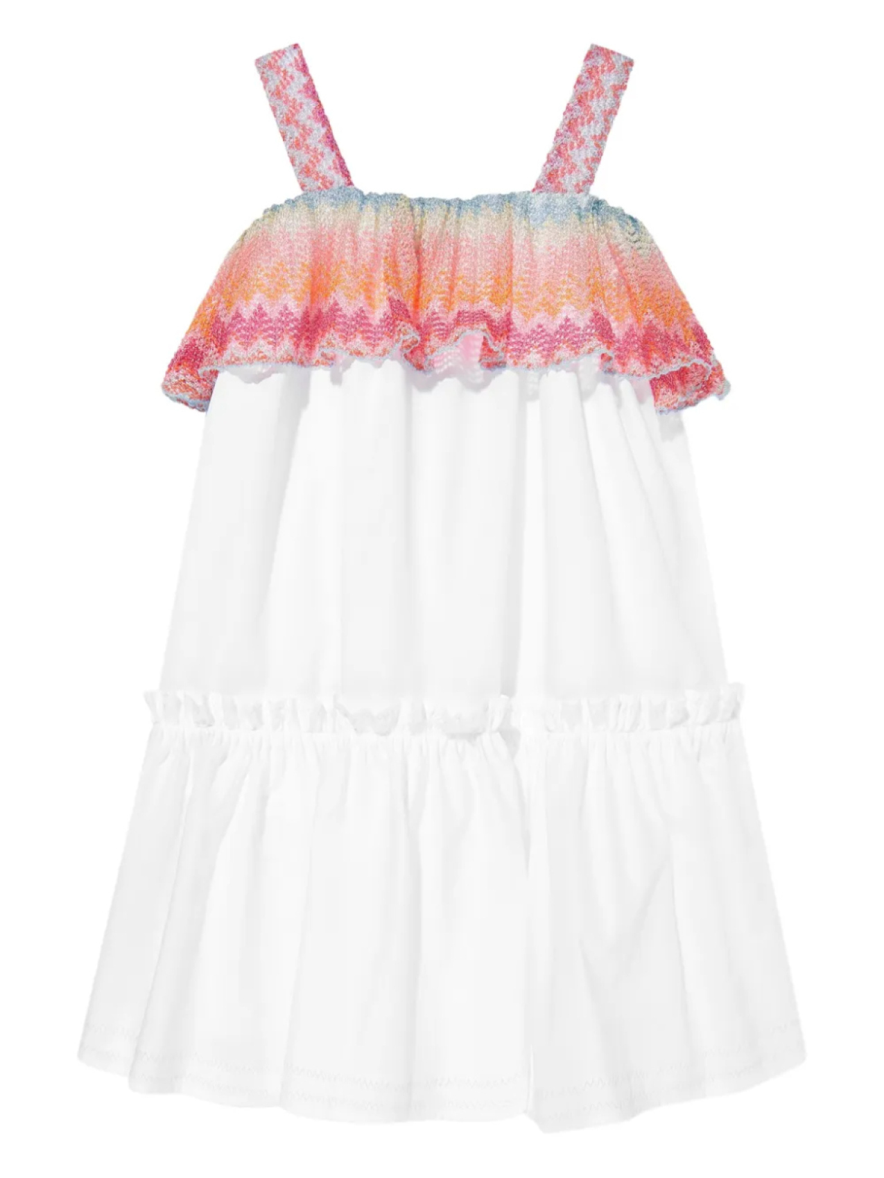 Платье с шевронной отделкой Missoni Kids, белый — фото 2