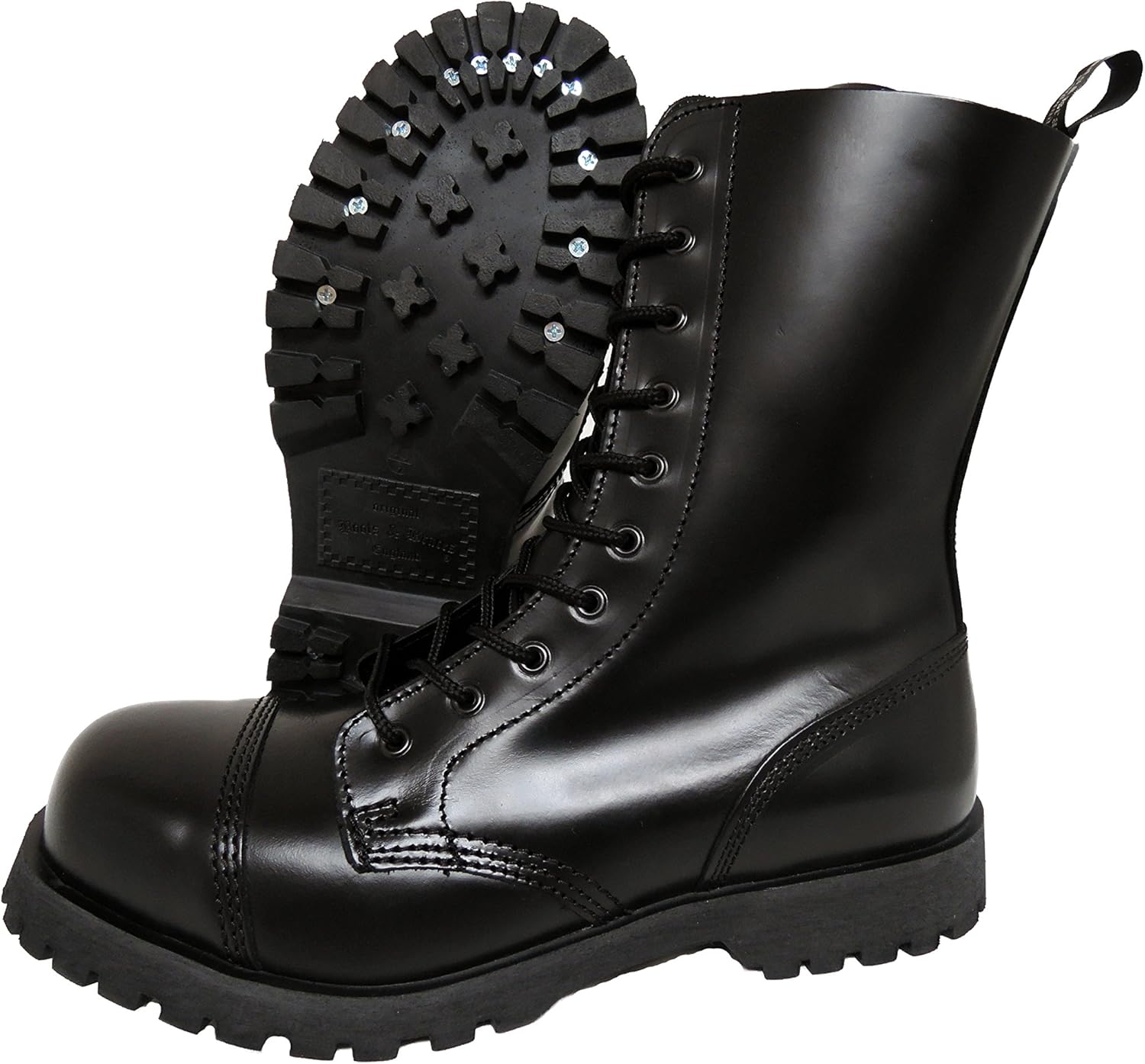 

Ботинки и подтяжки England для мужчин, 10 отверстий, черные, стально-носочные рейнджеры Boots & Braces England