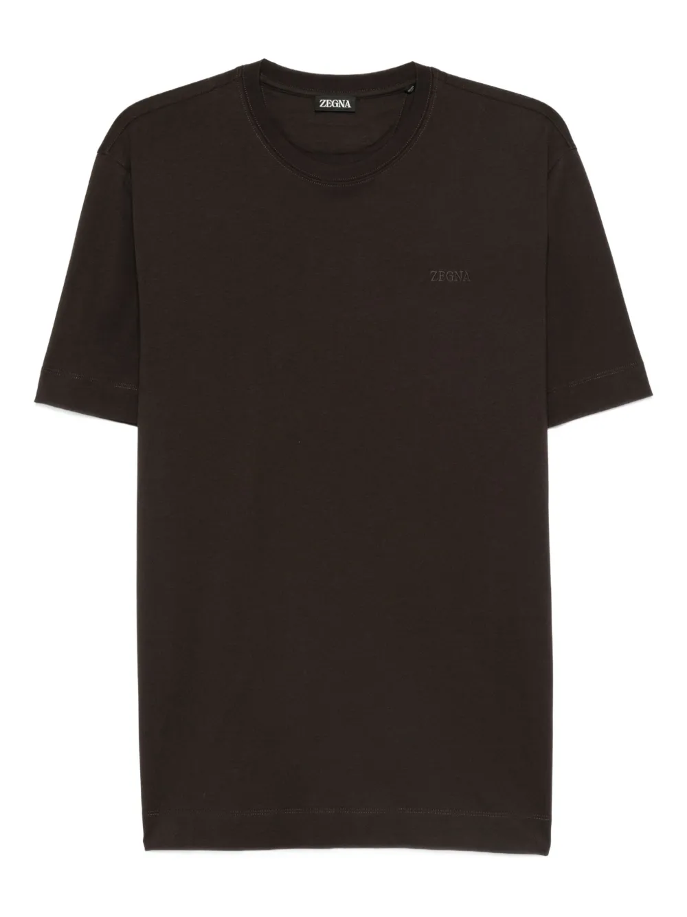 

Поло с вышитым логотипом Zegna, коричневый