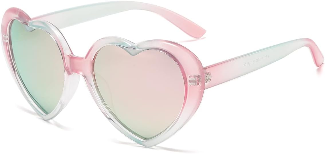 

Поляризованные солнцезащитные очки NIDOVIX в форме сердца для женщин. Очаровательные винтажные ретро-очки с линзами, защищающими от УФ-излучения UV400, A2 Pink/Pink Mirror