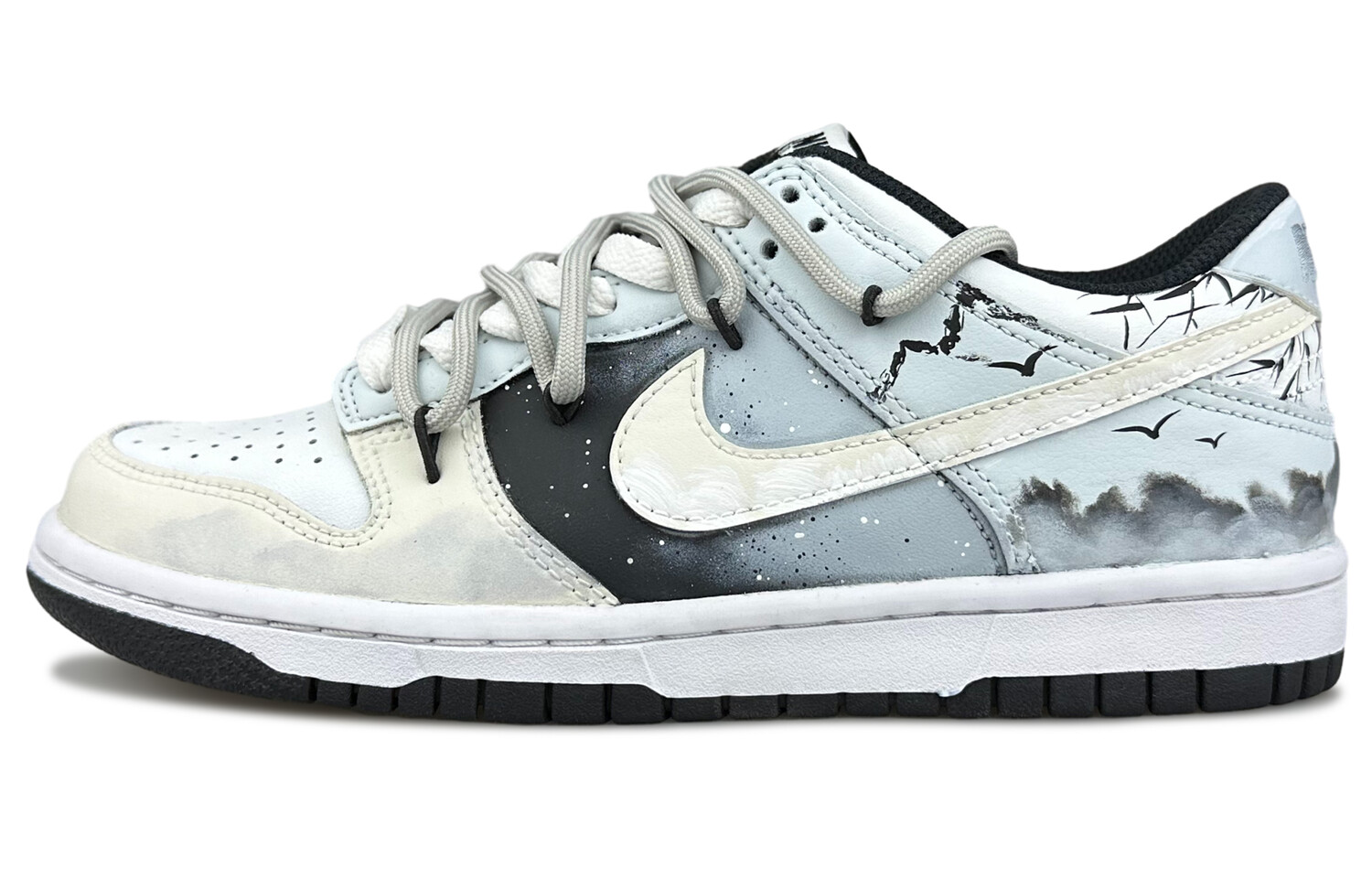 

Кроссовки Nike Dunk Skateboarding Shoes Men Low-top Black/grey/beige, серый
