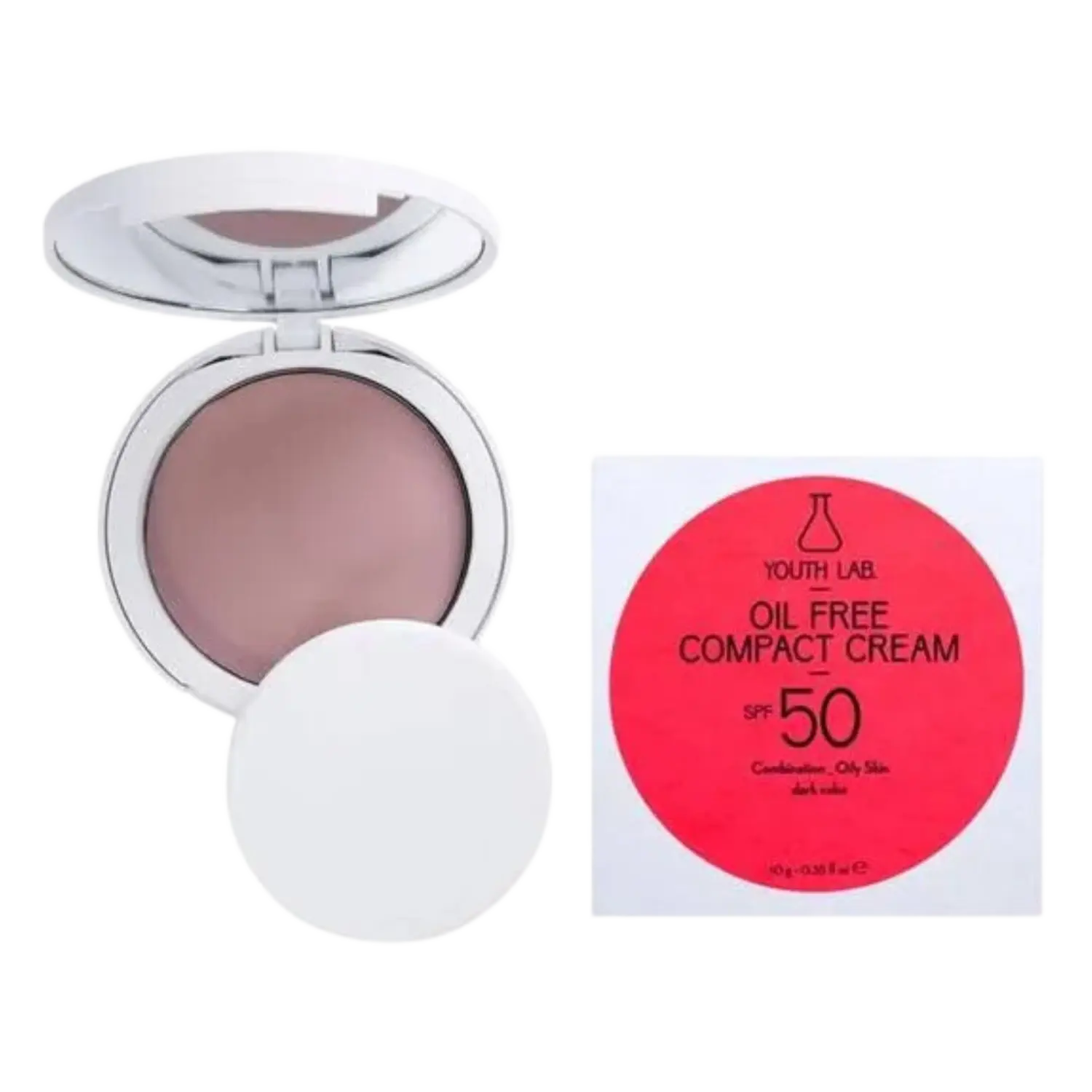 

Компактная тональная основа spf50 темная Youth Lab. Oil Free Compact Cream, 10 гр