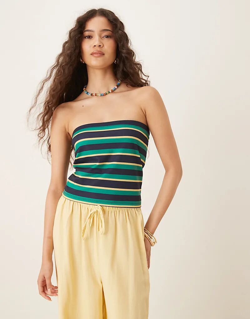 

Длинное бандо ASOS DESIGN в зеленую полоску