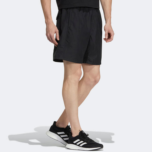 Шорты men's solid color logo printing sports shorts black Adidas, мультиколор — фото 4