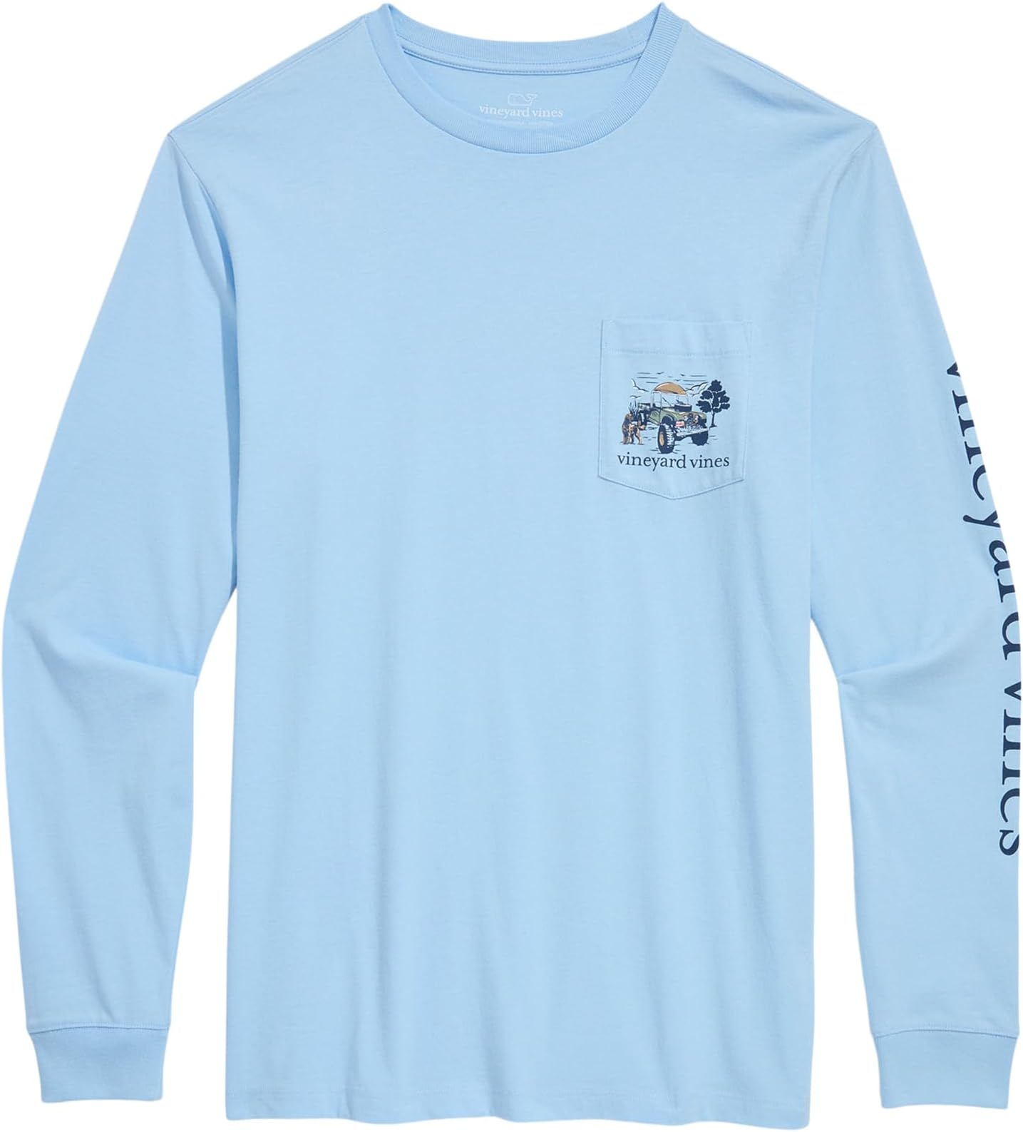 

Мужская осенняя футболка с длинным рукавом с принтом Грузовик Vineyard Vines, Jake Blue